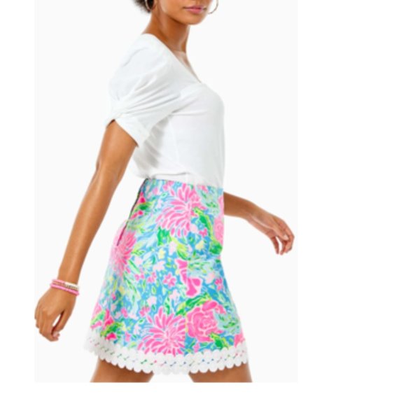 NWT Lilly Pulitzer Floral Izzy Skirt Size 00 - Picture 10 of 12